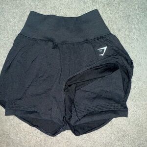 Gymshark Black Athletic Shorts with Compression Lining